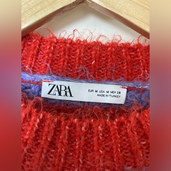 Zara Chunky Knit Sweater in Red/Purple/Yellow - Picture 3 of 4